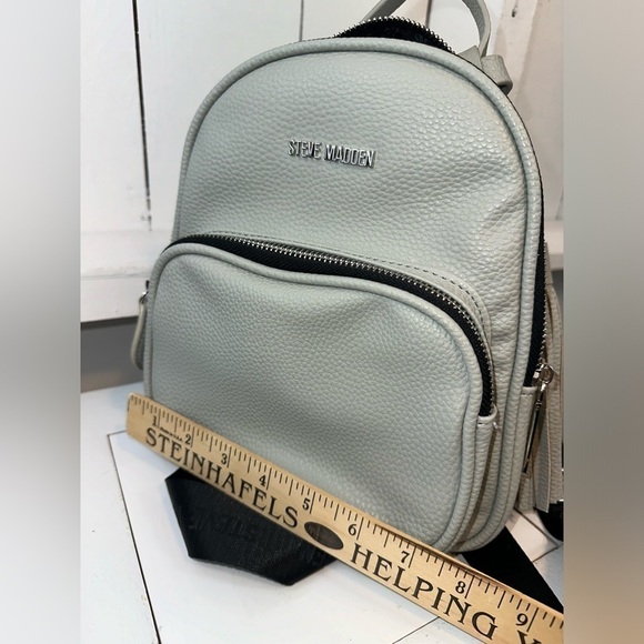 Steve Madden Small Light Gray Backpack with Black Straps main image 5
